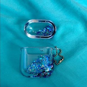 Blue glitter air pod case